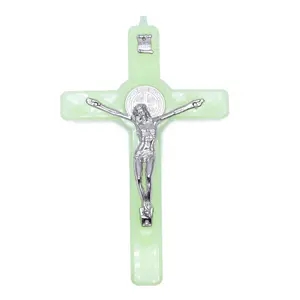 Christ Jesus for Cross Luminous Glow in the Dark Pendant Crucifix Ornaments Charm Necklace Making