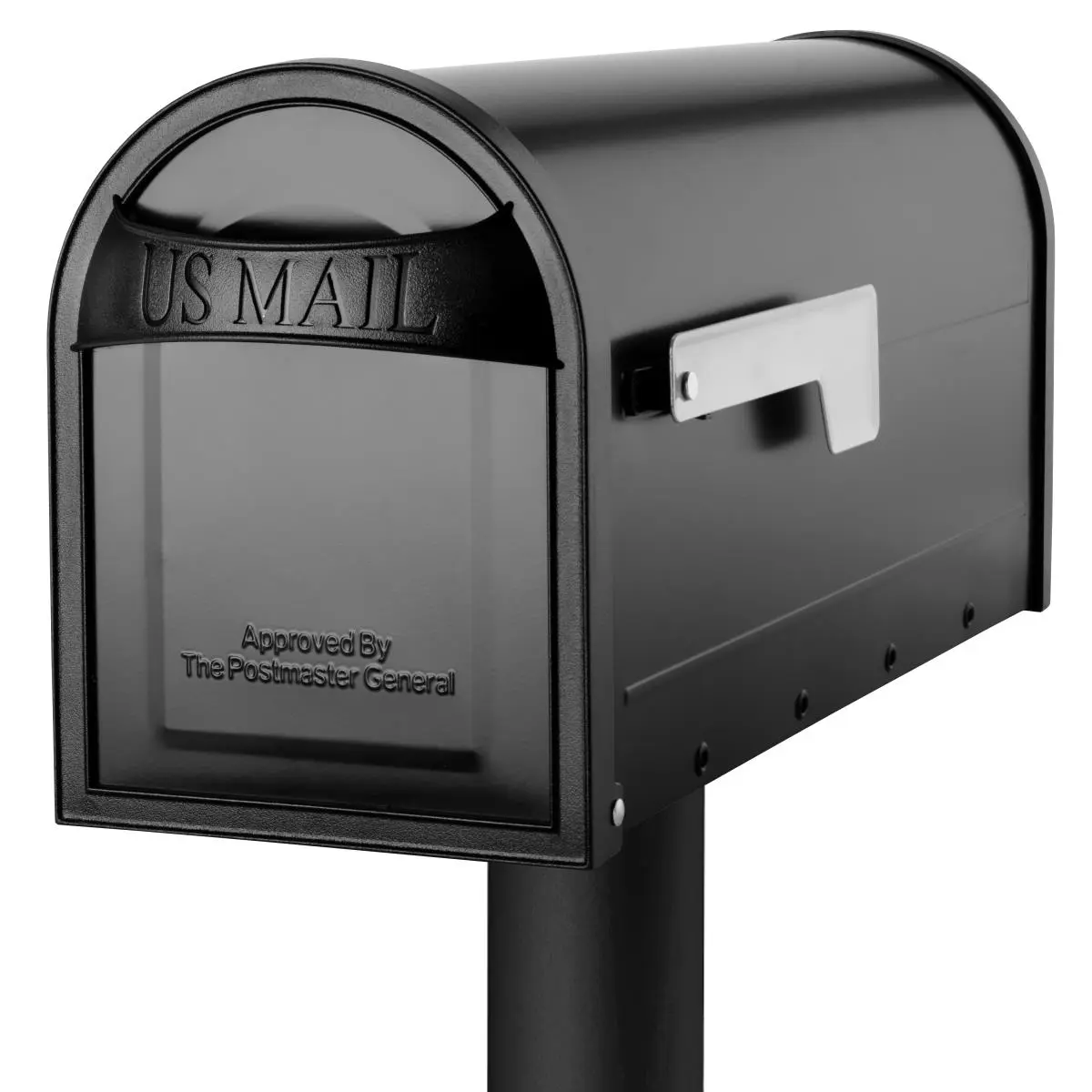 212 MAIN Carlisle Post Mount Mailbox - Black, Medium Size, Contemporary, Powder Coated, Durable Construction, Medium Capacity