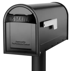 Architectural Mailboxes  Carlisle Post Mount Mailbox - Black - Medium