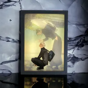 Handmade Anime Gojou and Geto LED Photo, Customizable Art Frame Light, Customizable LED Photo, Light Box, Led Light, Shadow Painting Frame, Anime Decor