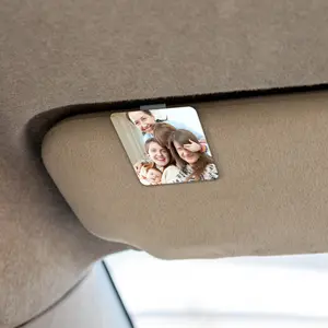 Custom Photo Acrylic Car Visor Clip – Personalized Family Portrait Sun Visor Frame, Picture Frame for Car, Unique Driving Keepsake Gift