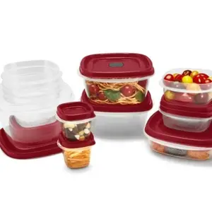 Rubbermaid EasyFindLids 24 Piece Food Storage Containers Variety Set, Red