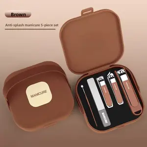 Household Stainless Steel Nail Clipper Set, Manicure Grooming Kit with Nail Clippers, Nose Hair Scissors, Ear Pick & Nail File, Portable Personal Care Tools for Home & Travel