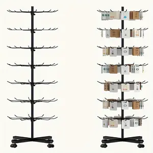 3 Layers Rotating & Adjustable Display Rack - Multifunctional Jewelry, Keychain, Sock, Hat & Toy Organizer - For Home & Retail - Perfect Gift for Collectors & Organizers