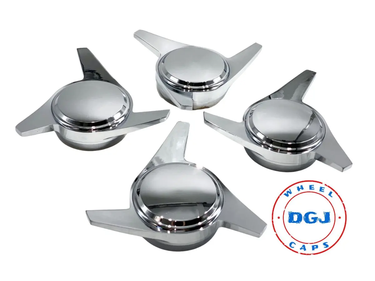 3 Bar Smooth Chrome Knock-Offs Spinners for Lowrider Wire Wheel Rims