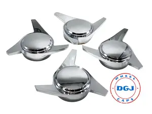 3 Bar Smooth Chrome Knock-Offs Spinners for Lowrider Wire Wheel Rims