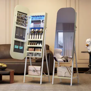 [Christmas gift][FallFreshness]miuvanity Jewelry Armoire, Mirror Jewelry Cabinet Standing, jewelry organization, jewelry armoire, Mirror with Storage, Mirror Cabinet Cosmetic Organizer Box,Christmas gift