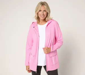 Sport Savvy French Terry Hooded Jacket with Novelty Trims