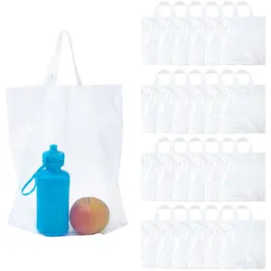 12" x 12" Large Clear Thin Plastic Tote Bags - 24 Pc.