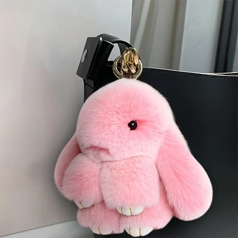 Handmade Soft Bunny PomPom - Cute Plush Rabbit Keychain, Adorable Pink or Light Blue Accessory, Ideal for Bags, Keys, Car Mirrors & Phones Handmade Soft Bunny PomPom - Cute Plush Rabbit Keychain, Adorable Pink or Light Blue Accessory, Ideal for Bags, Keys, Car Mirrors & Phones
