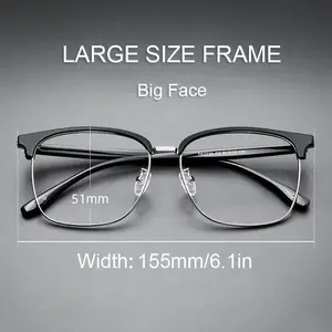 155mm Large Size Big Face Glasses for Men, Wide Large Frame, Oversized Matte Glasses Frame for Women
