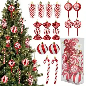 15-Piece Christmas Ornament Set, and Colorful Decoration, Durable Plastic, Perfect for Xmas Tree, Holiday, Winter Celebrations, Ornaments Decor