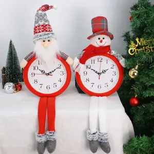 Christmas red reindeer, snowman and Santa Claus doll figurines, suitable for home holiday decoration.