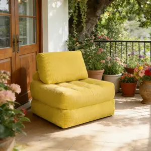 [Bellemave]  62.9"Corduroy Fabric Beanbag Couch for Living Room, Bedroom & Dorm, Cozy Fluffy Cloud Mini Couch Corduroy