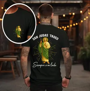 San Judas Tadeo 2 Sides Hoodie – Siempre a Mi Lado Jesus Pullover, Spanish Christian Faith Unisex Pullover christian shirt pure cotton 'jesus boyfriend tees tiktok shop hoodie