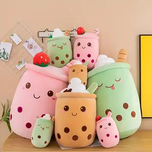 Niuniu Daddy Cute Boba Tea Plush Stuffed Bubble Tea Plushie Cartoon Soft Milk Tea Cup Yoy Gift for Kids childhood  stuffed animal boba plush cup