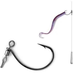30PCS Swivel Drop Shot Hooks - Quick-Clip Design, Easy Dropshot Rigging for Bass Fishing 2# 1# 1/0 2/0 3/0 4/0