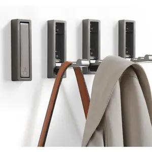 Folding Wall Hook, 4 count Foldable Coat Hooks Mounted, Heavy Duty Zinc Alloy No Rust Fold Up Hooks for Hanging Coat, Towel, Key, Hat, Bag, Jacket, Backpack (Gray)