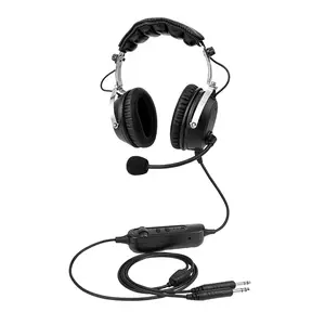 ANR Aviation Headset with Bluetooth, Active Noise Canceling with MP3 Input, Faux Leather Ear Cushions, GA Dual Plugs, Include Headset Bag