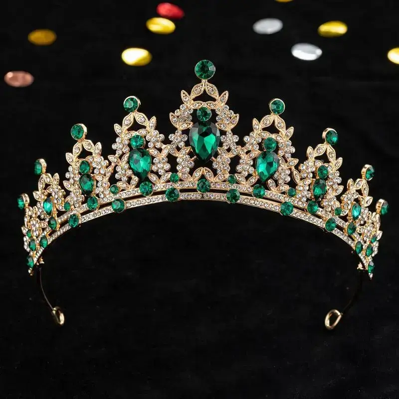 Baroque Vintage Green Crystal Heart Bridal Jewelry Sets Rhinestone Tiaras Crown Stud Earrings Necklace Wedding Dubai Jewelry Set Baroque Vintage Green Crystal Heart Bridal Jewelry Sets Rhinestone Tiaras Crown Stud Earrings Necklace Wedding Dubai Jewelry Set