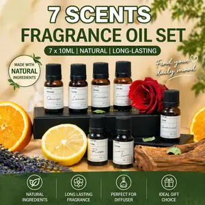 Aeolife Scent Calendar: Daily Mood-Boosting Essential Oil Set (7 bottles x 10ml) | Aromatherapy for Work Support & Sleep .Arrangement incense cup/bathing ball/perfume