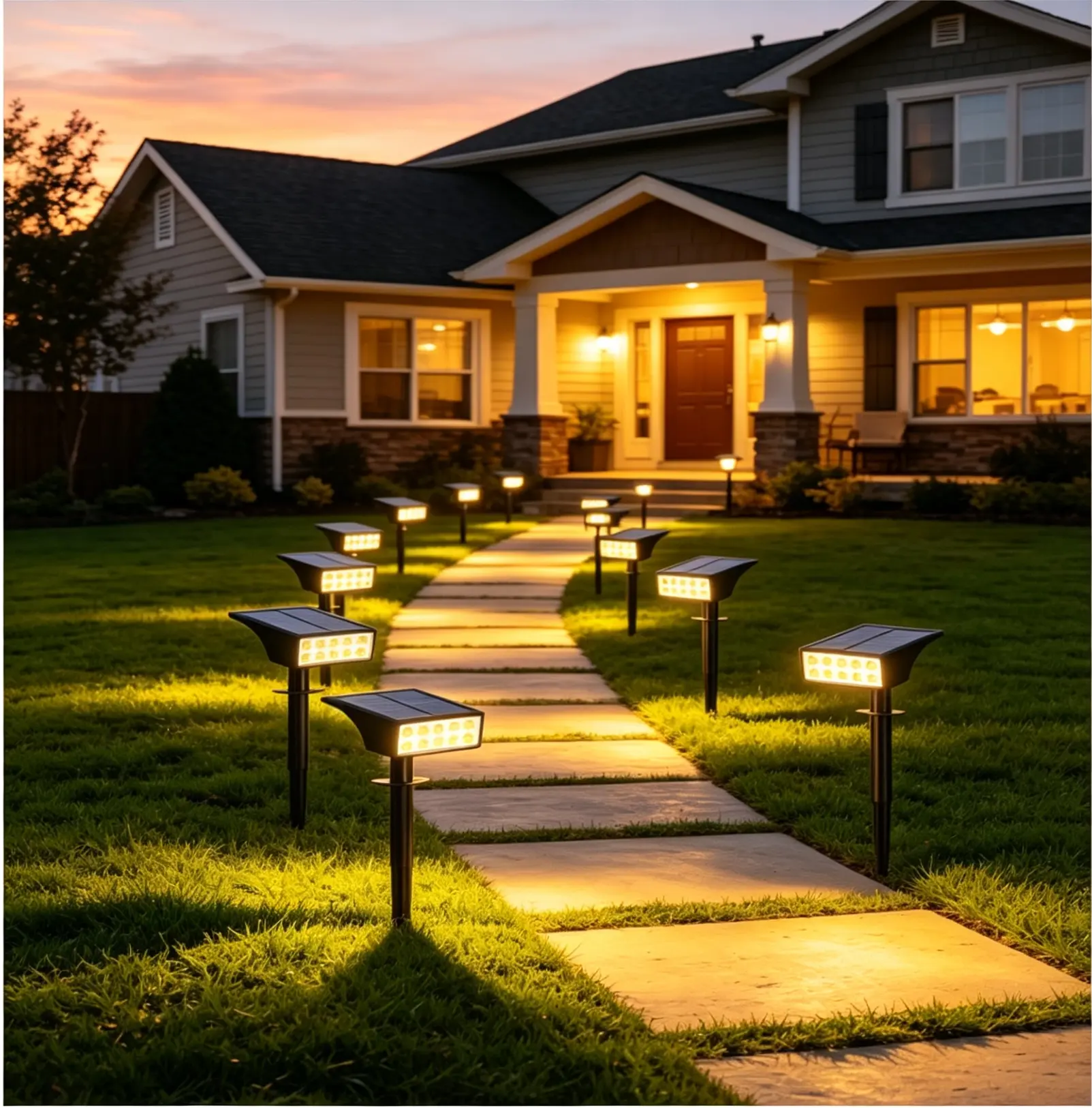 WELALO Solar Powered Outdoor Flood & Spot Lights - IP65 Waterproof Ground Lamp, 4 Lighting Modes, Sun-Powered Sensor-Based Automatic Security Lighting Solutions for Garden Landscape