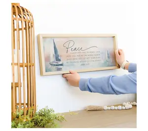 Sincere Surroundings 24" Peace I Leave Boats Farmhouse Frame