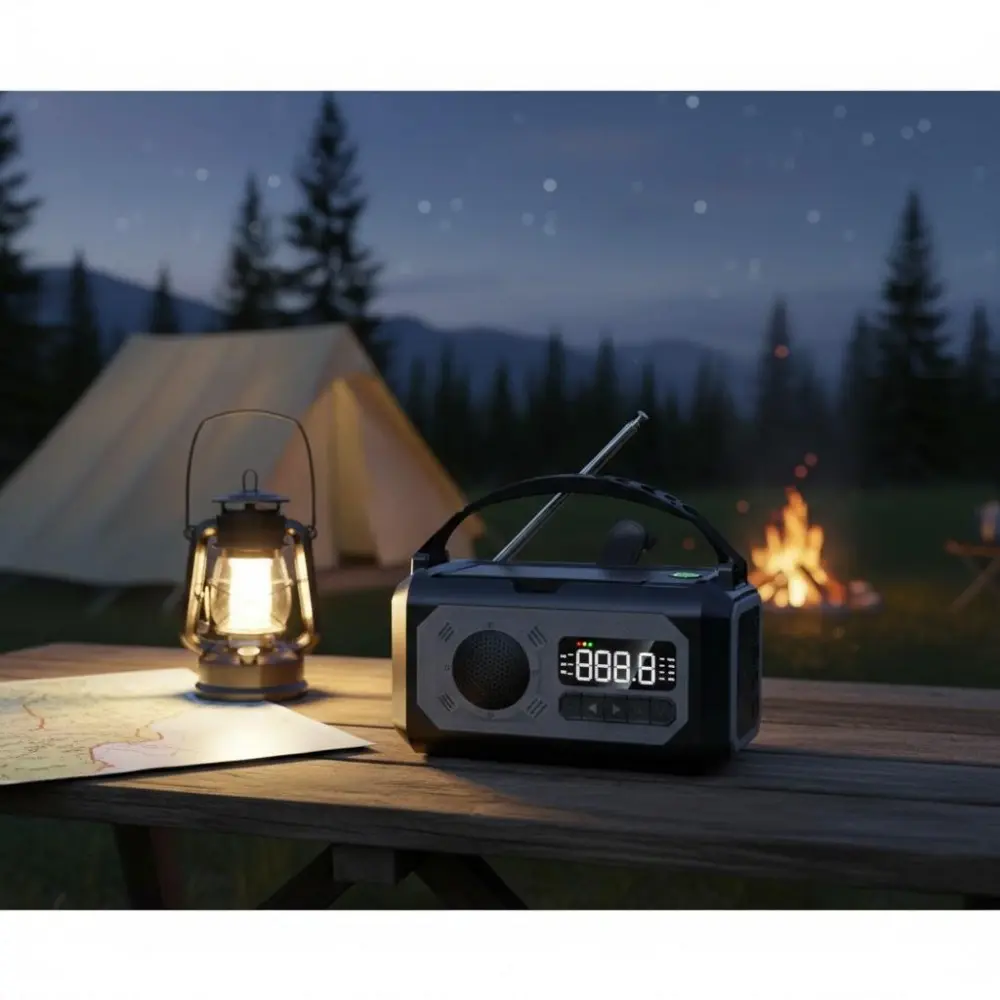 12000mAh Solar Crank Emergency Radio, NOAA Weather Alert AM/FM, LED Flashlight & SOS, Power Bank for Outdoor Camping Survival Portable Charger Generator