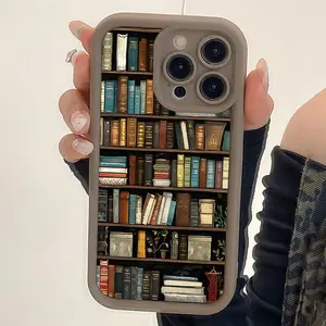 Vintage Book Pattern Phone Case Casing, Decorative Phone Protector Cover, Protection, Protective, Phone Accessories Compatible with iPhone 11 12 13 14 15 16 Pro Max XR XS Max