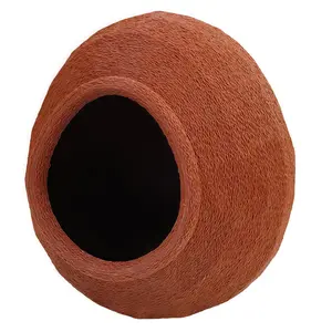 Herpify reptile accessories Large Egg-Shaped Reptile Hiding Place - 3-Second Easy Installation, Chew-Resistant Bio-Mimicry Design, Stress Relief, Natural Look, Terrarium Decoration for Leopard Gecko, Bearded Dragon Molting & Egg-Laying