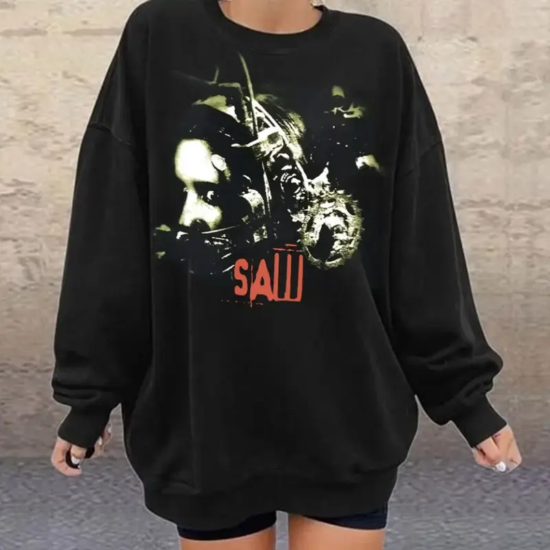 Saw Horror Movie Poster Head Trap Jigsaw Sweatshirt, Vintage Halloween Shirt, Retro Horror Movie Shirt, Horror Gift