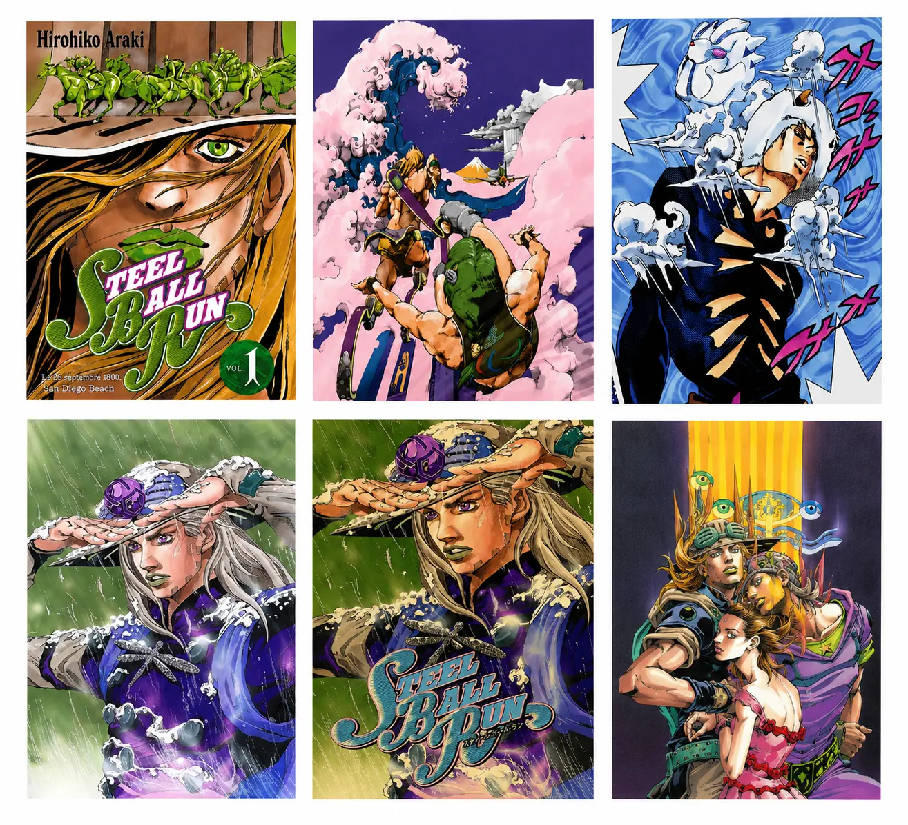 Vibrant Iconic Scenes JoJo's Bizarre Adventure Print Wall Posters - Japanese & Western Comic Anime Characters Johnny Joestar, Gyro Zeppeli, Diego Brando, Funny Valentine, Lucy Steel, Jolyne Cujoh for Bedroom, Game Room Decor, Decoration, Cool Room Decor