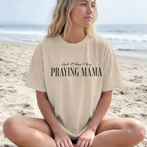 God Bless My Praying Mama Tee | Comfort Colors® Christian Shirt | Prayer Warrior Gift streetwear christmas