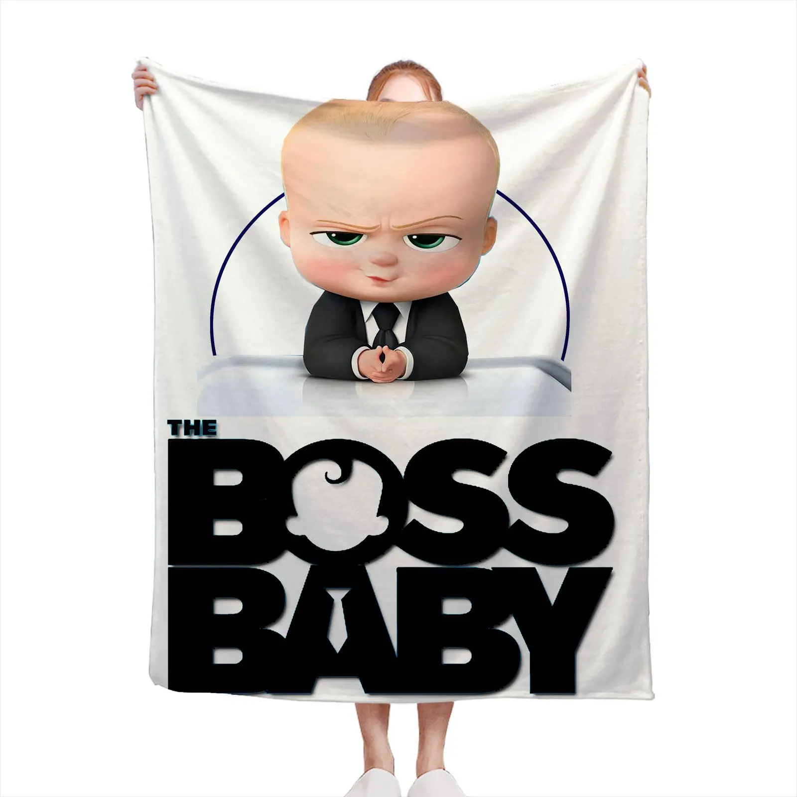 Boss Baby Flannel Throw Blanket Perfect For Working Women & Gamers Solid Soft Flannel Blanket Desk Snuggling Sofa Lounging Gift For Her