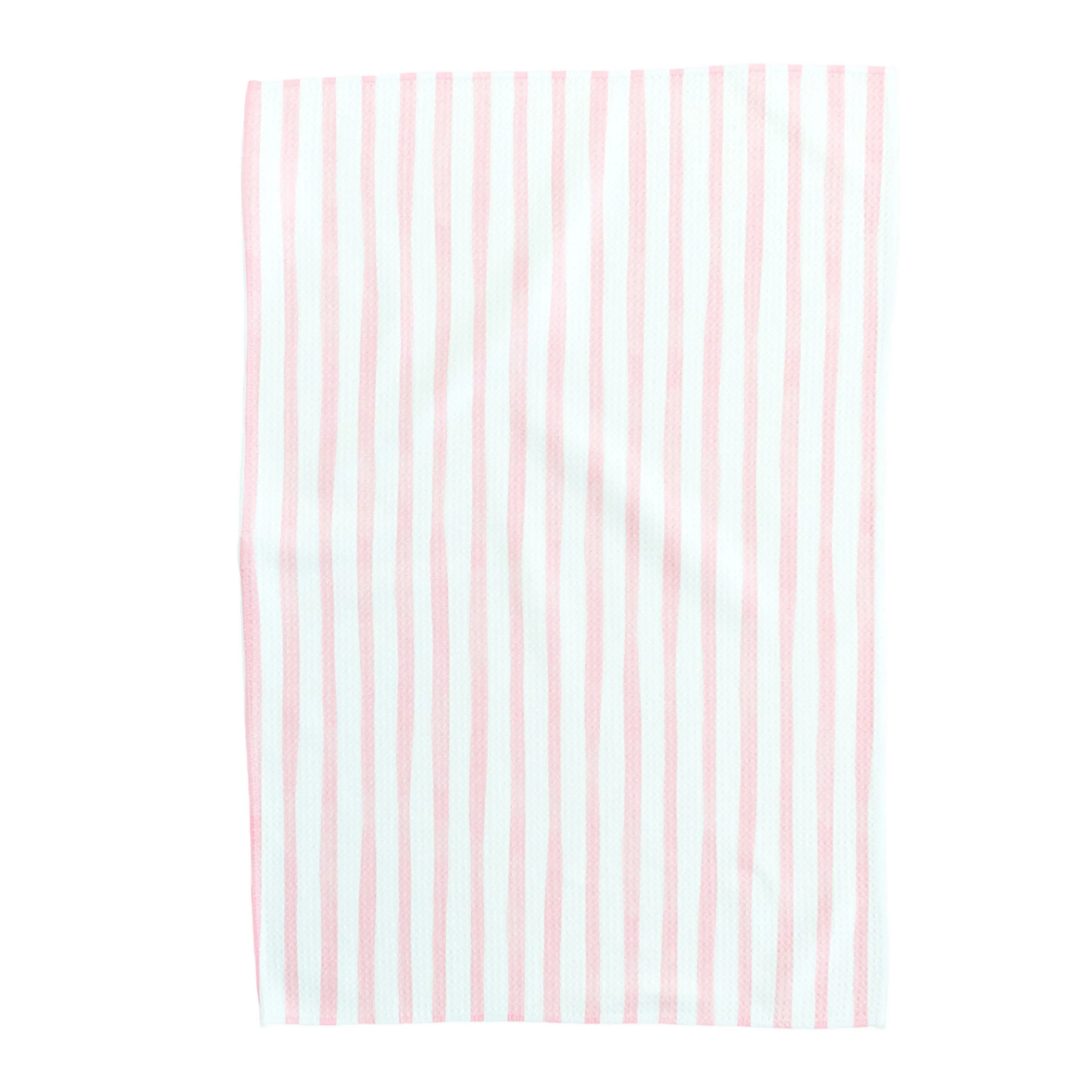 Pink Stripes Hand Towel - Microfiber Print with Horizontal Stripes - Hangable, Ideal for Cleaning and Sanitation