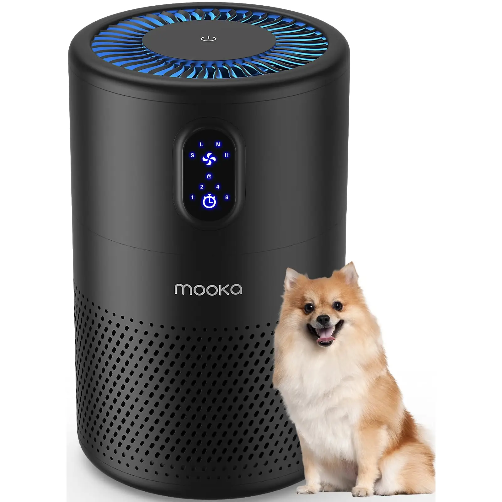 MOOKA Air Purifiers for Home Large Room up to 1076ft², H13 True HEPA Air Filter Cleaner, Odor Eliminator, Remove Smoke Dust Pollen Pet Dander, Night L
