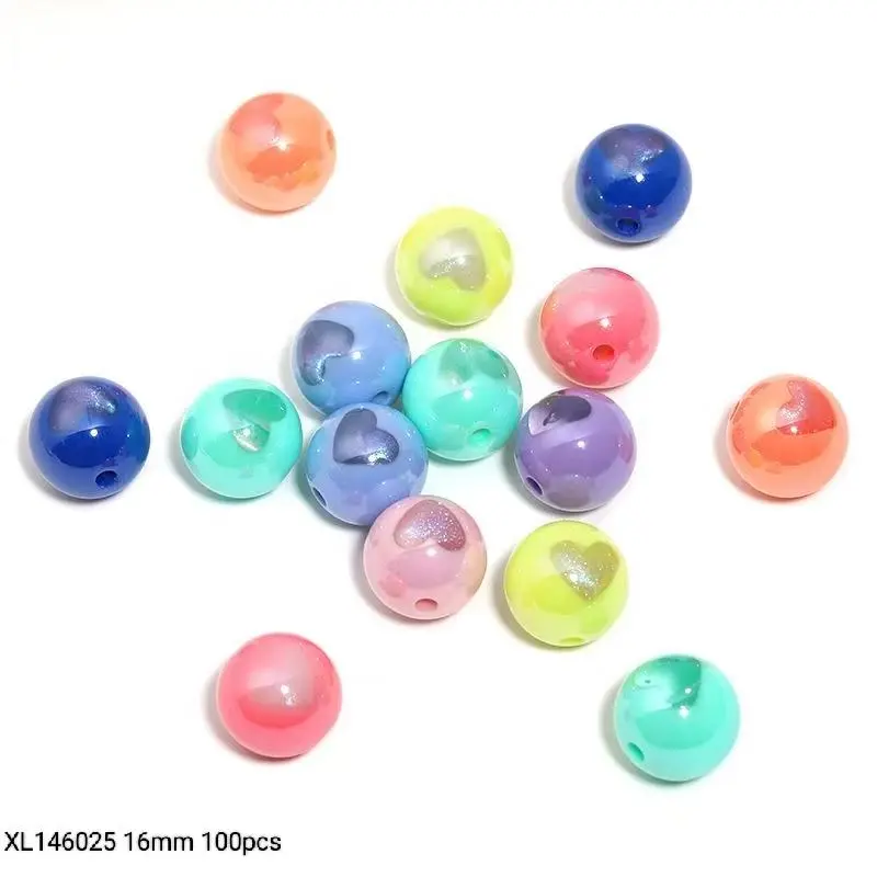 XL146025 16mm 100pcs Heart beads