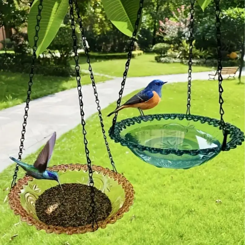 Outdoor Hanging Bird Feeder, Hanging Bird Feeder with Chain, Bird Feeding Tool for Outdoor Garden & Yard, Attract Hummingbird, Hummingbird Feeder