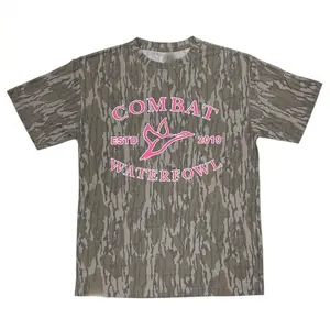 Mossy Oak Camo Pink Combat Logo in Bottomland, Mossy oak bottomland camo t-shirt