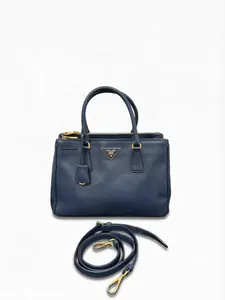 Pre-owned PRADA Saffiano leather Top Handle Bags Classic Handbag, Top Handle Galleria Bag, Navy Blue, S013260228025