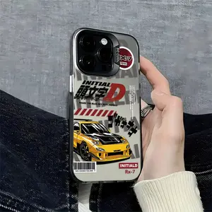 Initial D Phone Case for iPhone 16 15 14 13 12 11 Pro Max XR Xsmax 8 7 Plus, Durable Anti-Drop Protective Frosted Back Cover, Accessories