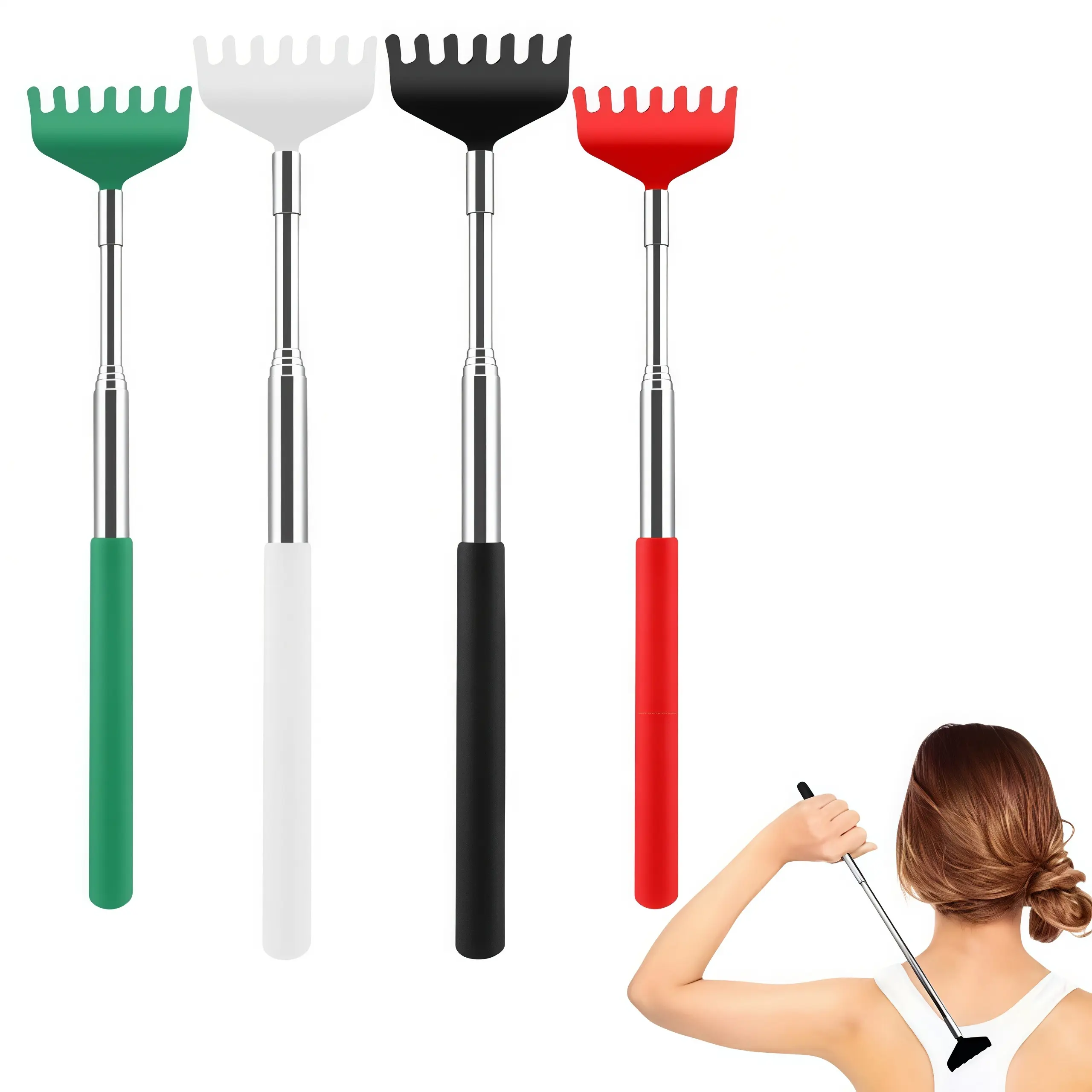 LMMAKE 4PCS Extendable Back Scratchers For Men Women Practical Fun Massage Tools Perfect Stocking Stuffer Elephant Gifts Ideal For Thanksgiving Birthday And All Gift Occasions