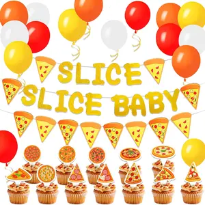 Slice Slice Baby Balloons Decoration for Slice Slice Baby Shower Decoration Pizza Party Decoration Pizza First Birthday Decoration Set Fairy