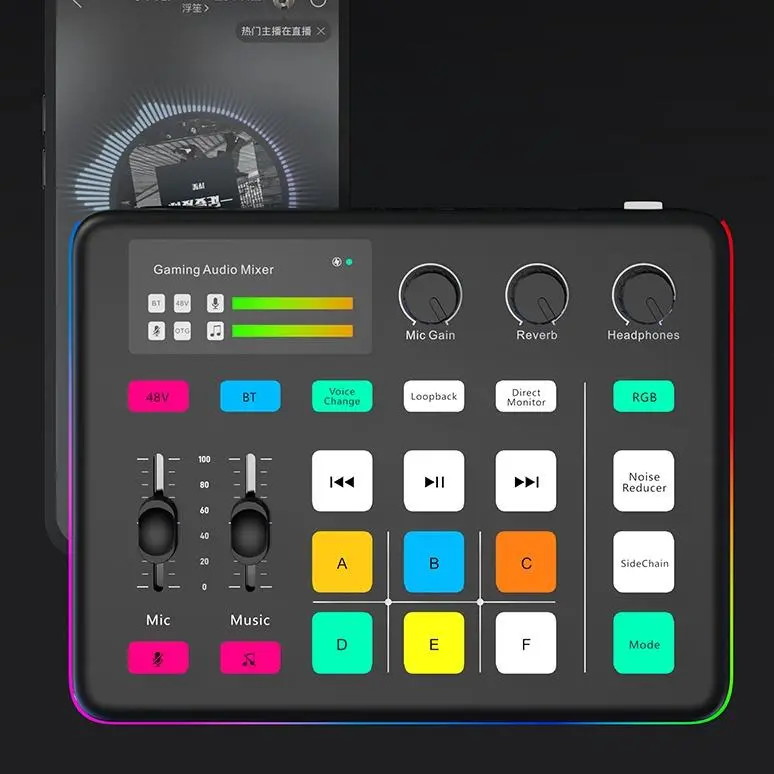 USB-Powered Audio Mixer Sound Board - Box Packaged with Pro Preamp, Voice Changer, DJ Effects, Live Sound Card for PC/Smartphone, Live Streaming, Podcasting, Gamers/Podcasters