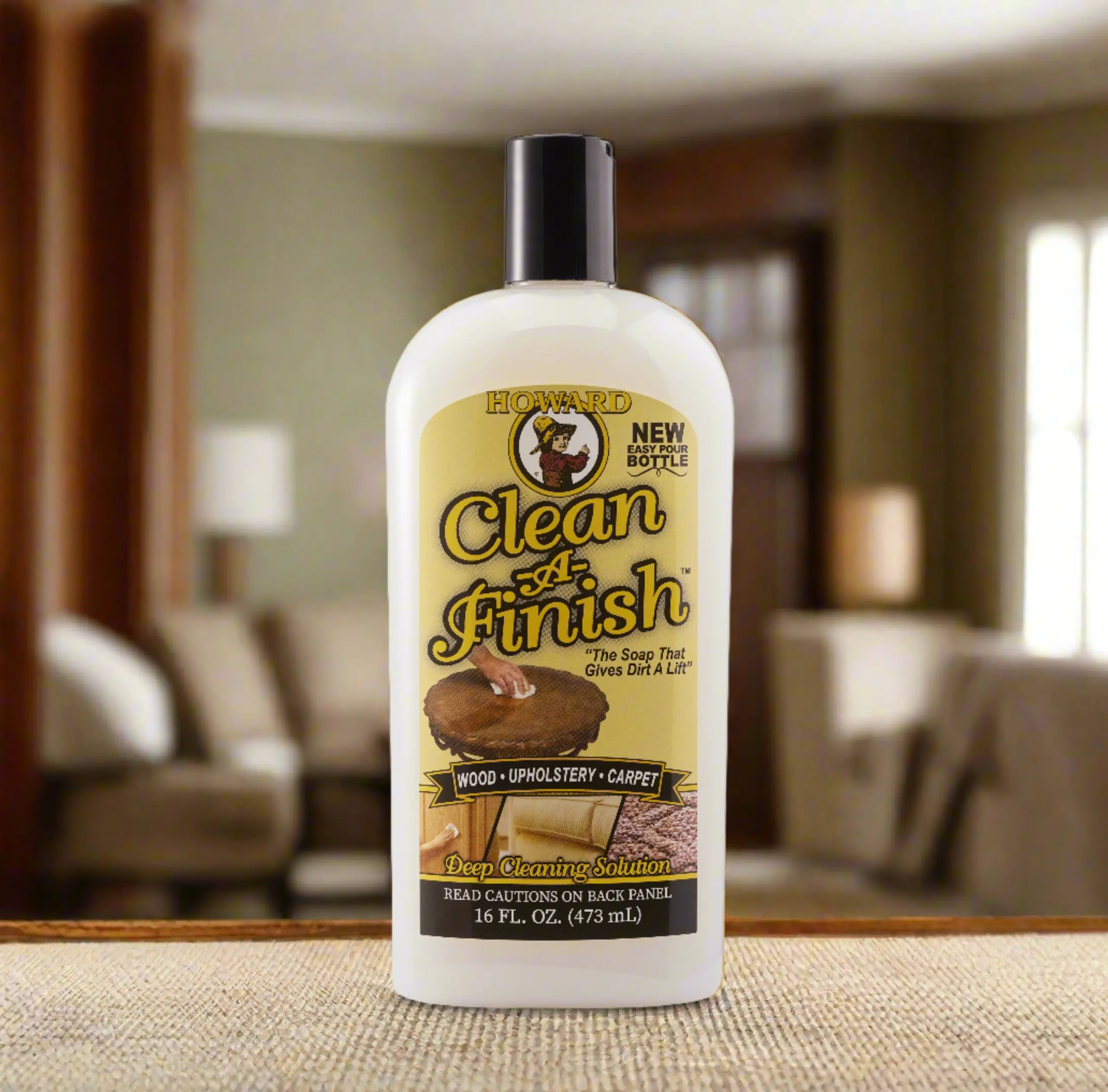 Howard Clean-A-Finish For Wood, Upholstery, and Carpet - Perfect for cleaning wood finishes before polishing, waxing, or restoring Household Soap