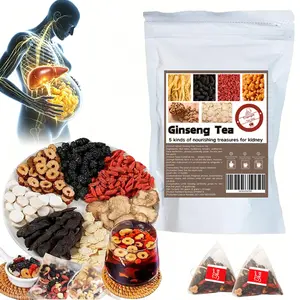 Tumeric Kidney Tea Formula, Ginseng Eight Treasures Tea, Organic Kidney Cleanse Tea, Traditional Healthy Kidney Cleansing Tea for Men & Women