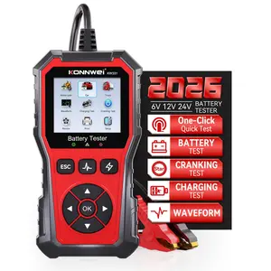 KONNWEI KW331 6V/12V/24V Car Battery Tester, 10-2000 CCA Load Tester for Cranking & Charging Test Compatible with AGM, GEL, EFB Batteries