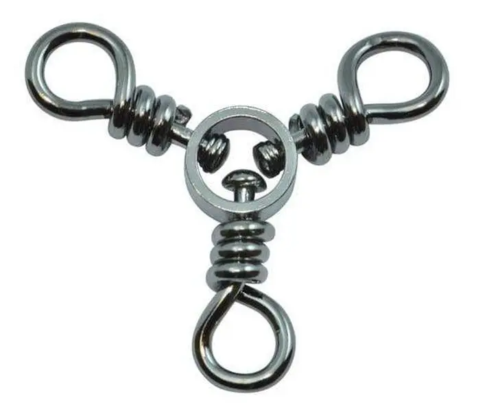 Spro Stainless Steel Multi-Size 3-Way Swivel, ##1 - 110Lb) & ##4 - 55Lb) Fishing Gear Accessories for Outdoor Sports Activities