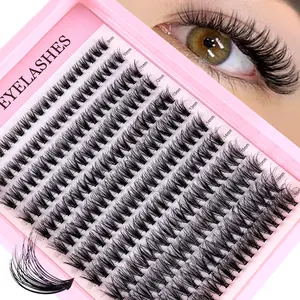 640pcs eyelash book D curl beginner mixed style personalized eyelash extension kit, eyelash clusters, DIY Cluster Lash, glue, tweezers, adhesive remover, fairy style eyelash clusters, 30D+40D+50D, 8-16mm natural and soft, perfect for party gifts.