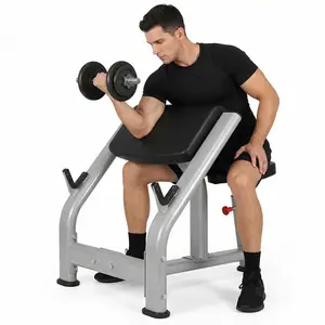 Fitness Preacher Curl Bench for Home Gym Fitness Equipment Adjustable Seated Isolated Barbell Dumbbell Biceps Station Workout Bench